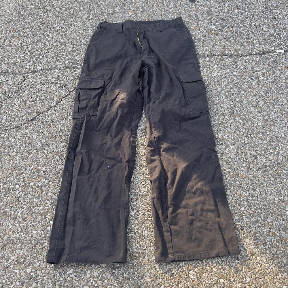 Dickies Cargo Pants Mens 32x32 Black Relaxed Fit Canvas Workwear Pockets